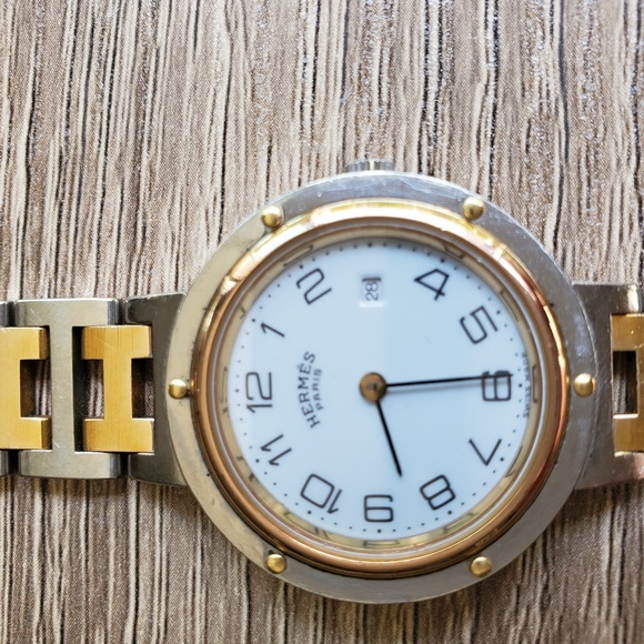 Hermes Vintage Clipper Quartz 2-Tone Ladies Watch main image 8